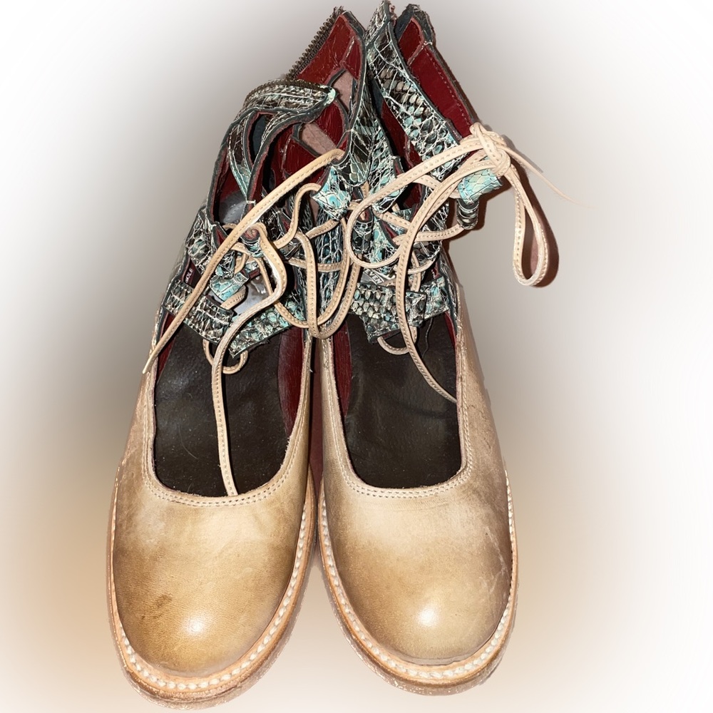 RARE! FreeBird Malone in Size 7, Leather, Lace-up, Low-Heel!